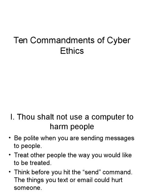 commandments of cyber ethics